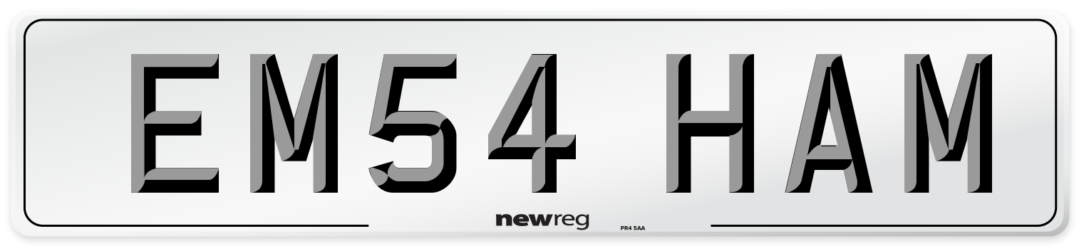 EM54 HAM Number Plate from New Reg